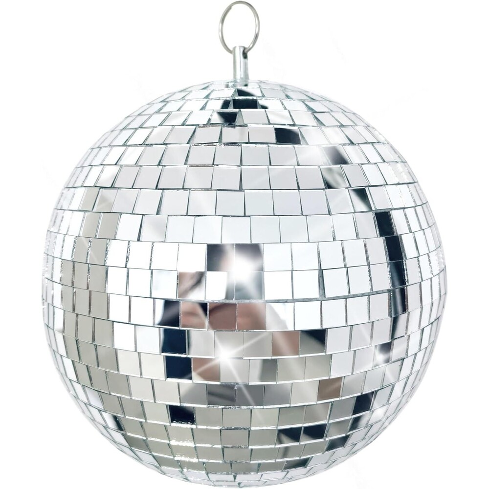 Mi-Ball Mirror Disco Ball 8 Inch Hanging Party Light Silver Glass